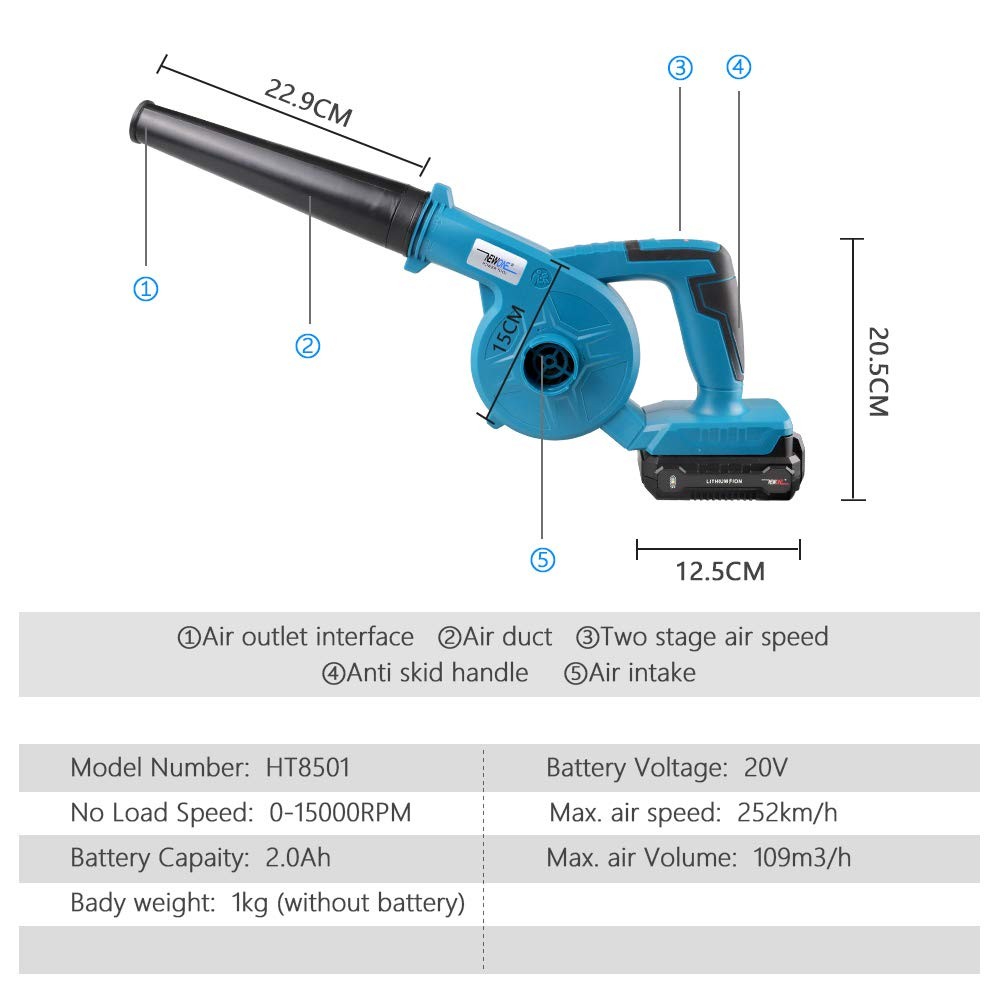 Small Leaf Blower Cordless Compatible with Makita 18V Battery,157MPH/64CFM Li...
