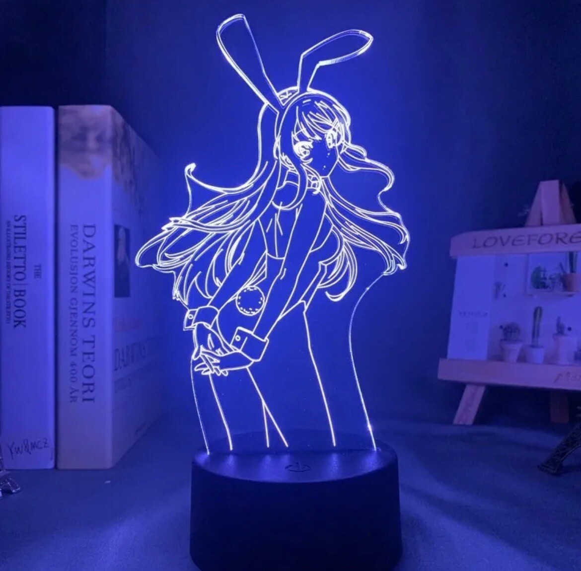 ANIME Waifu Mai Sakurajima 3D Lamp Led Bunny Girl Night Light Figure Bedroom
