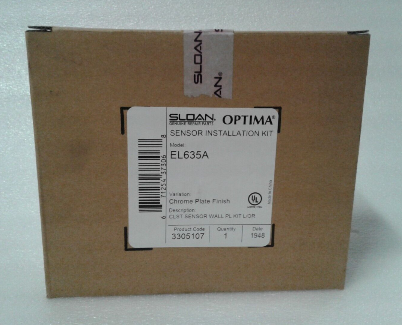 SLOAN Optima EL635A Sensor Installation Kit Chrome Plate Finish - Factory Sealed
