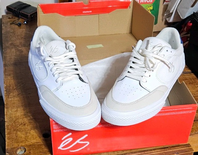 éS Caspian White Skateboarding Shoes Men's Medium Width US Size 9.5