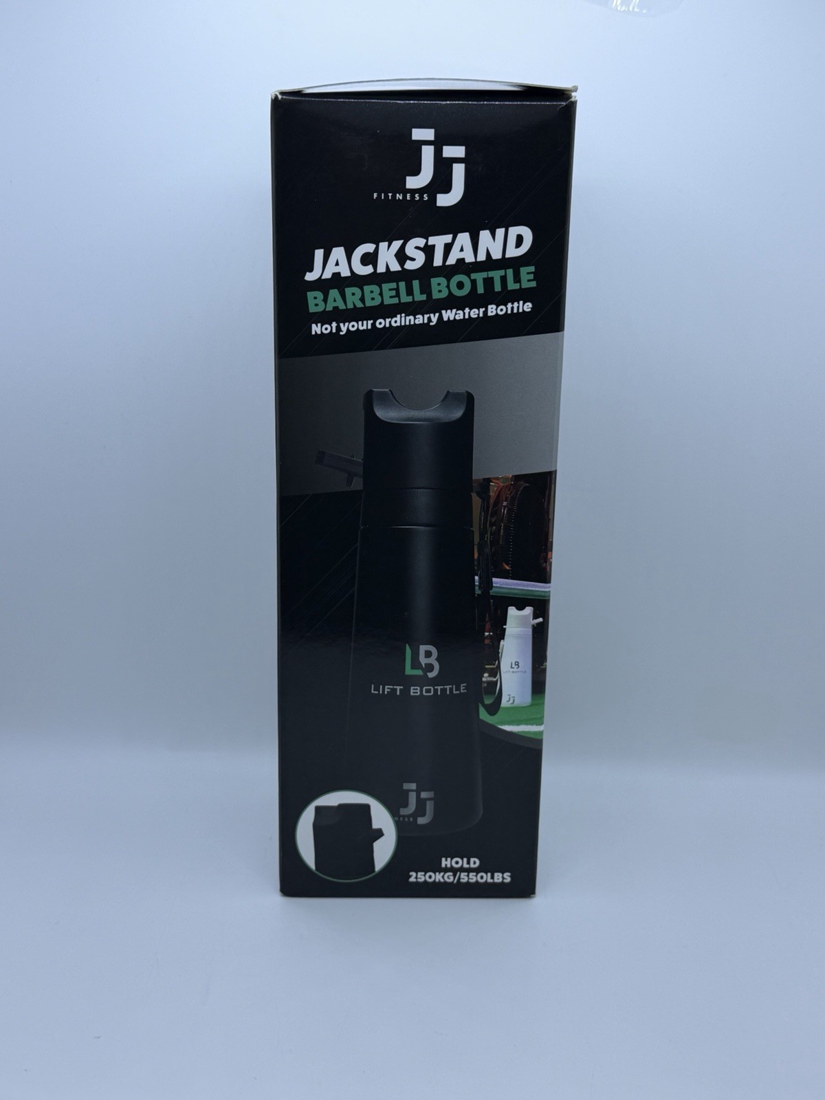 JJ Fitness Lift Bottle - Jack Stand Barbell 550lbs, Karta Bottle Hydrojack A4