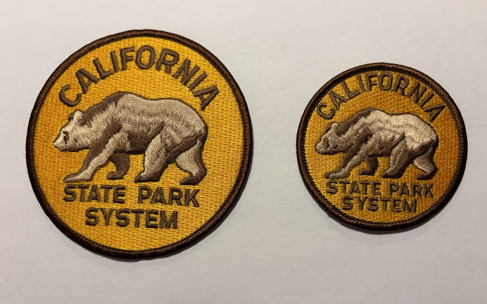 CALIFORNIA STATE PARK SYSTEM 2 PATCH SET WALKING BEAR #D116