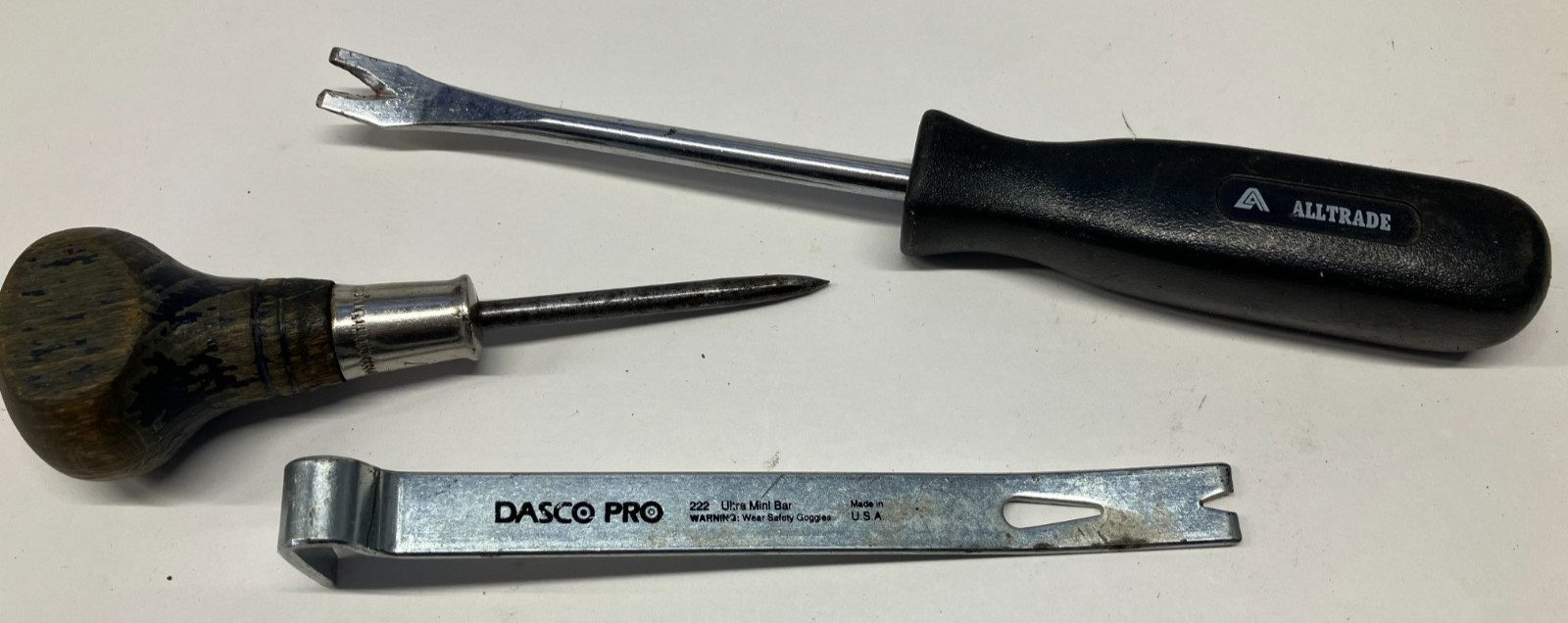 Stanley Handyman Awl - Dasco Pro Mini Prybar - Alltrade Tack Puller Tools