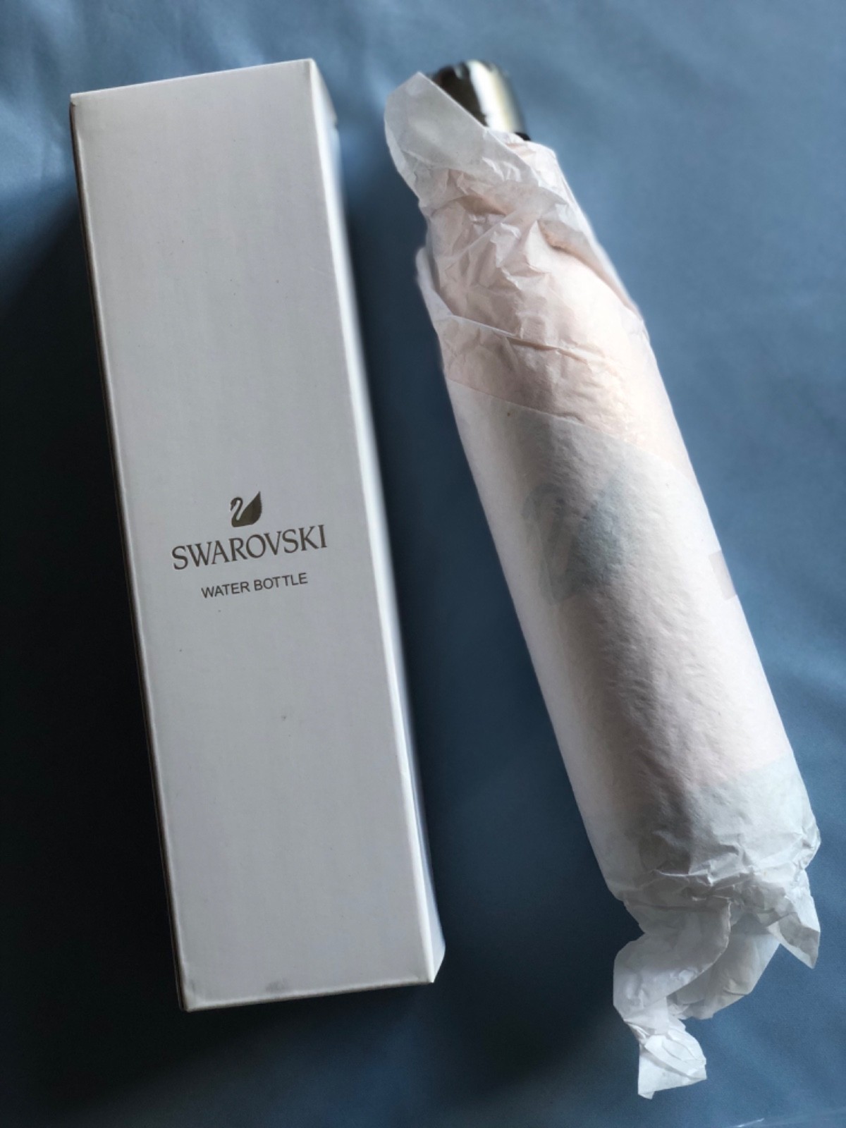 Swarovski Stainless Steel Water Bottle 17oz/500ml, Champagne Pink, Un-Wrapped