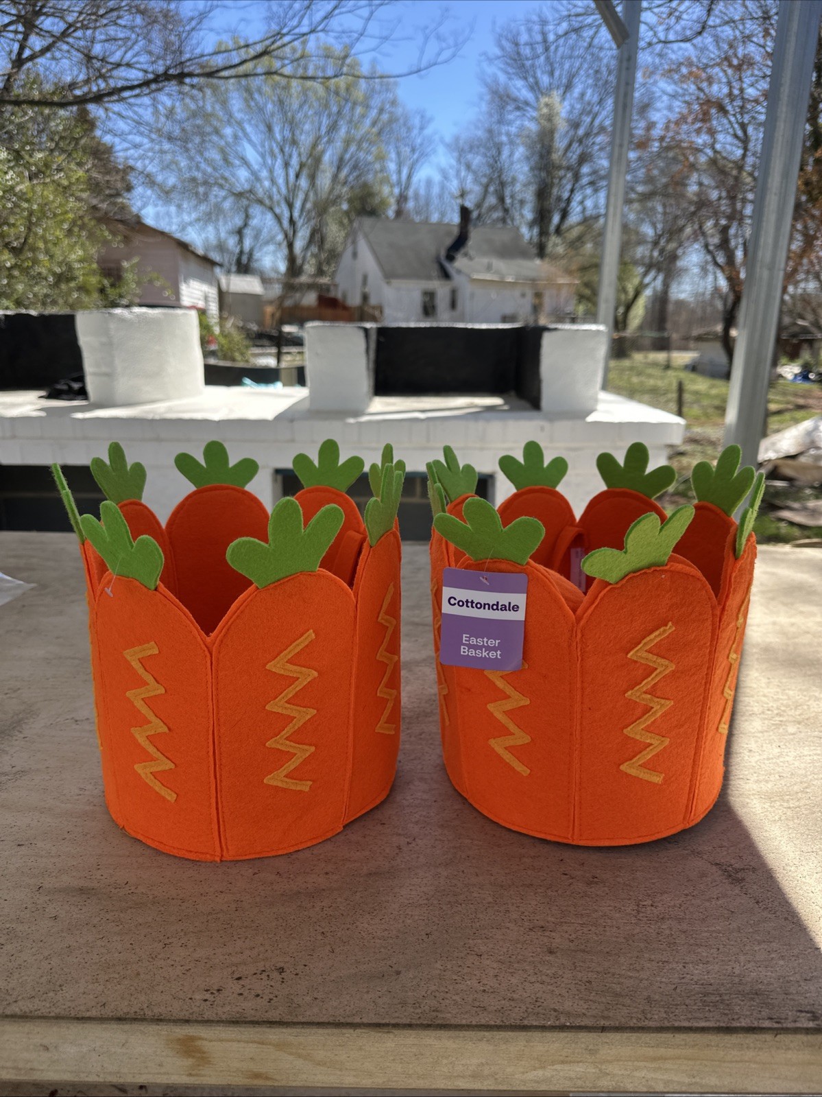 2 Cottondale Fabric Carrot Easter Basket, 14 in