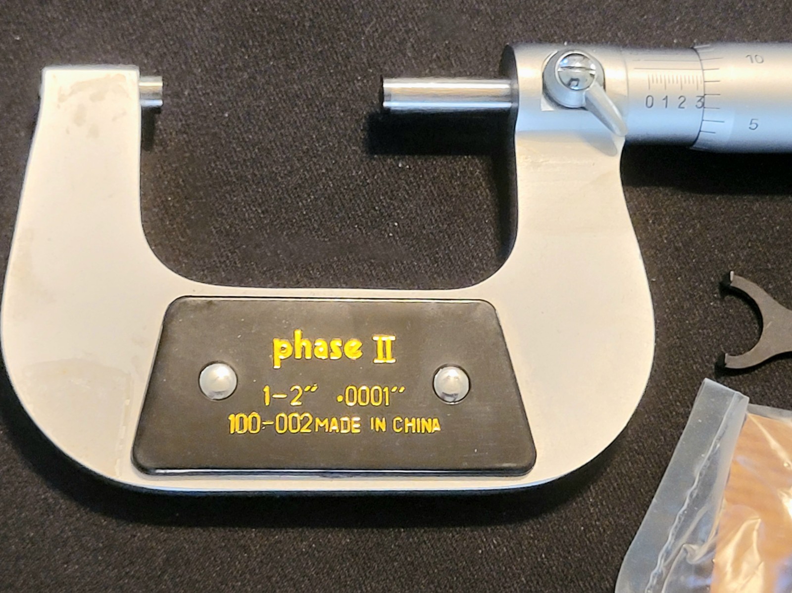 PHASE II 100-002 Outside Micrometer, 1-2" Range, .0001" Graduation