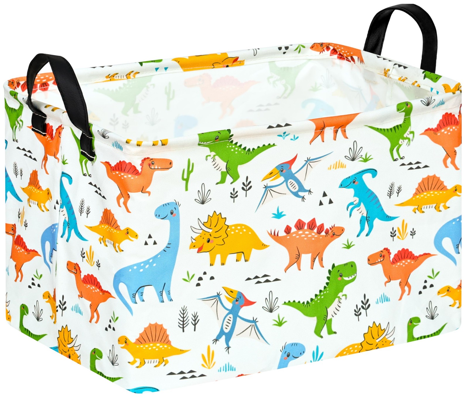 KUNRO Dinosaur Patter Gift Storage Basket Rectangle Storage Organizer for Nur...