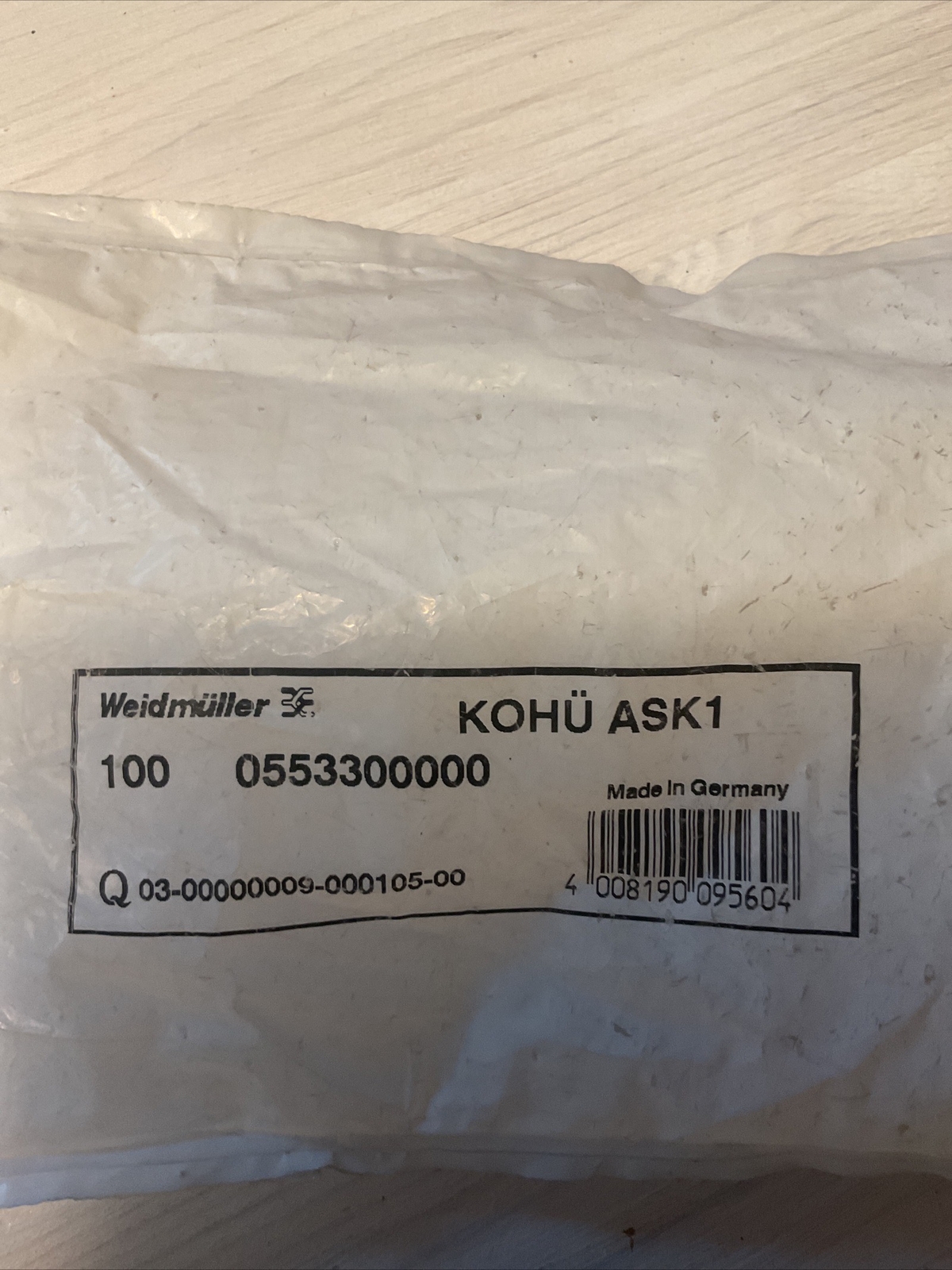 100 pieces Weidmüller KOHÜ ASK1.      Contact Sleeve 0553300000