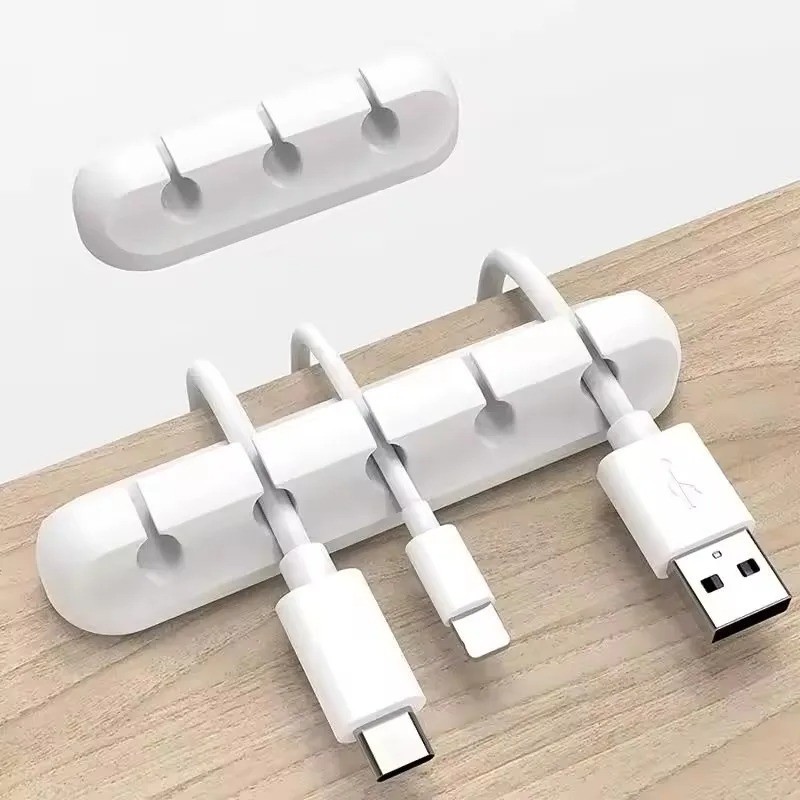 USB Charge Cable Clips Self-Adhesive Desk Cord Management Organizer Wire Holder