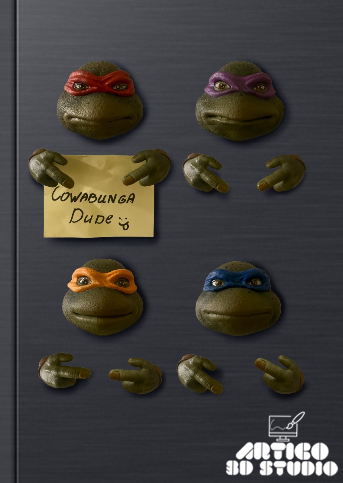 Ninja Turtles 1990 Movie Magnet Set 4 Collectable And Functional TMNT Magnets