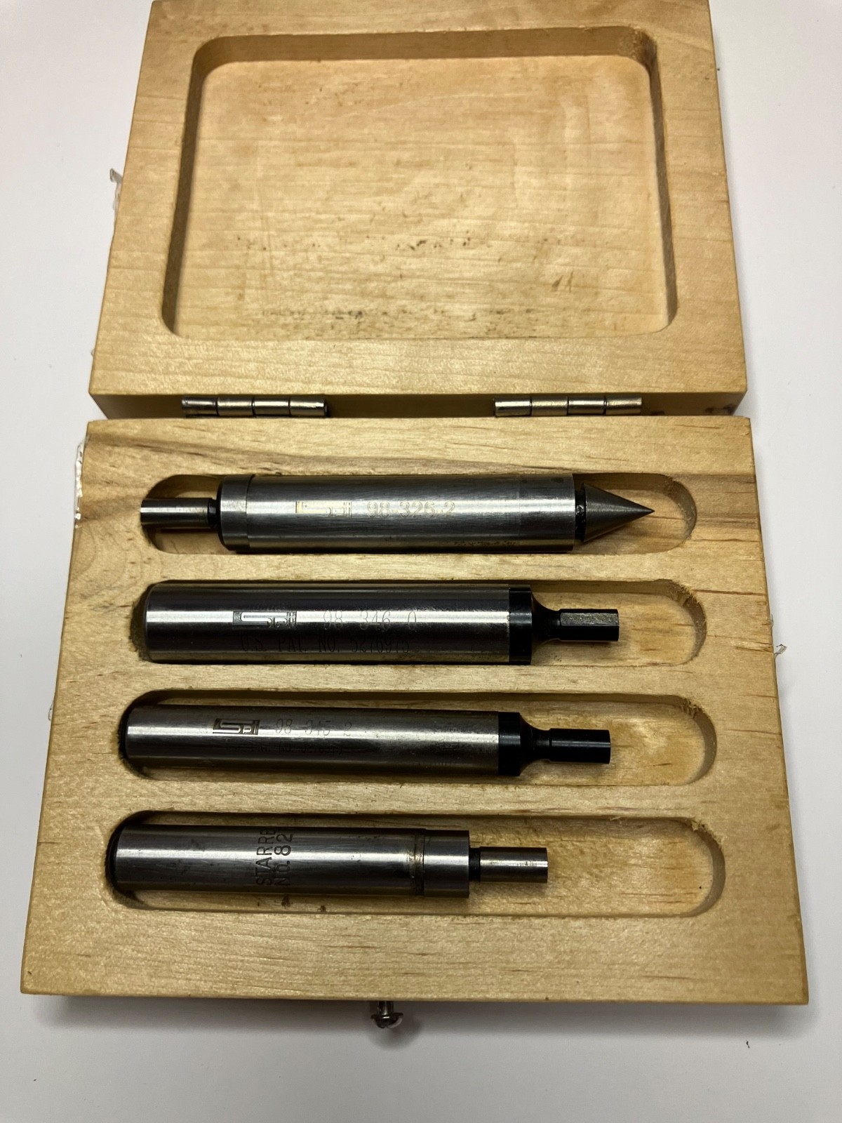 Preowned Edge Finder Set.  Top 3 are SPI. Bottom one is Starrett.  Nice set.