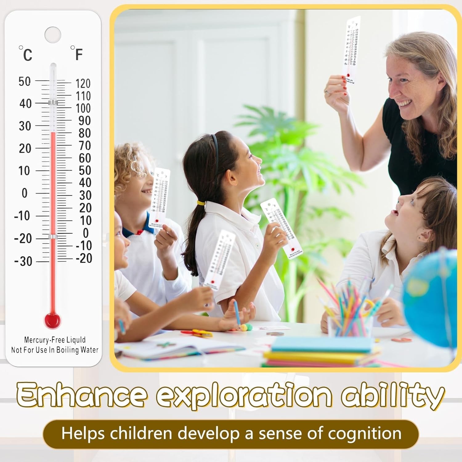 Comprehensive 10 Pc Thermometer Set - Perfect for Teaching Temperature Concepts