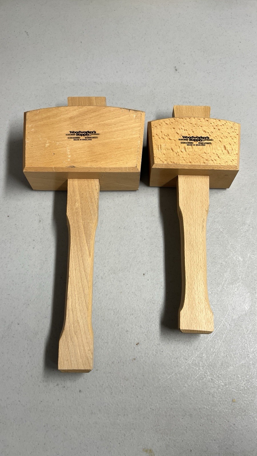 Woodworkers Supply Wood Mallet Set 2pc Beech Hardwood England Joinery