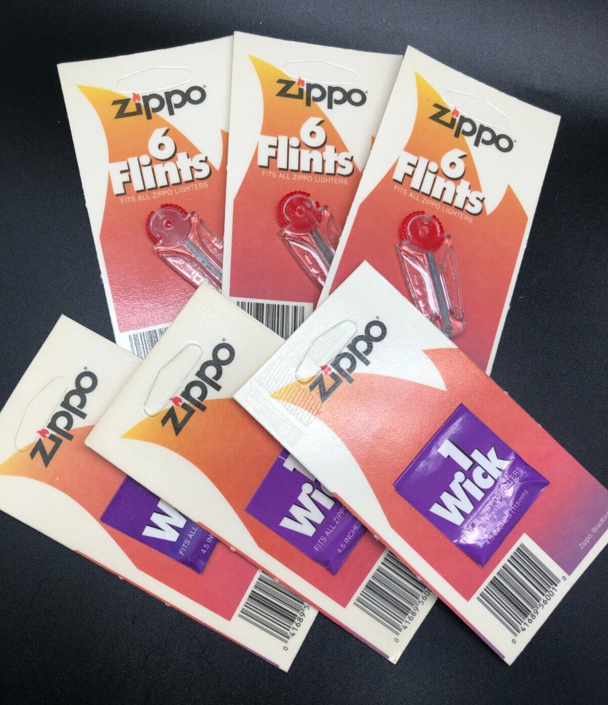 Zippo Lighter Replacement 3 Flints & 3 Wicks Original Value Pack