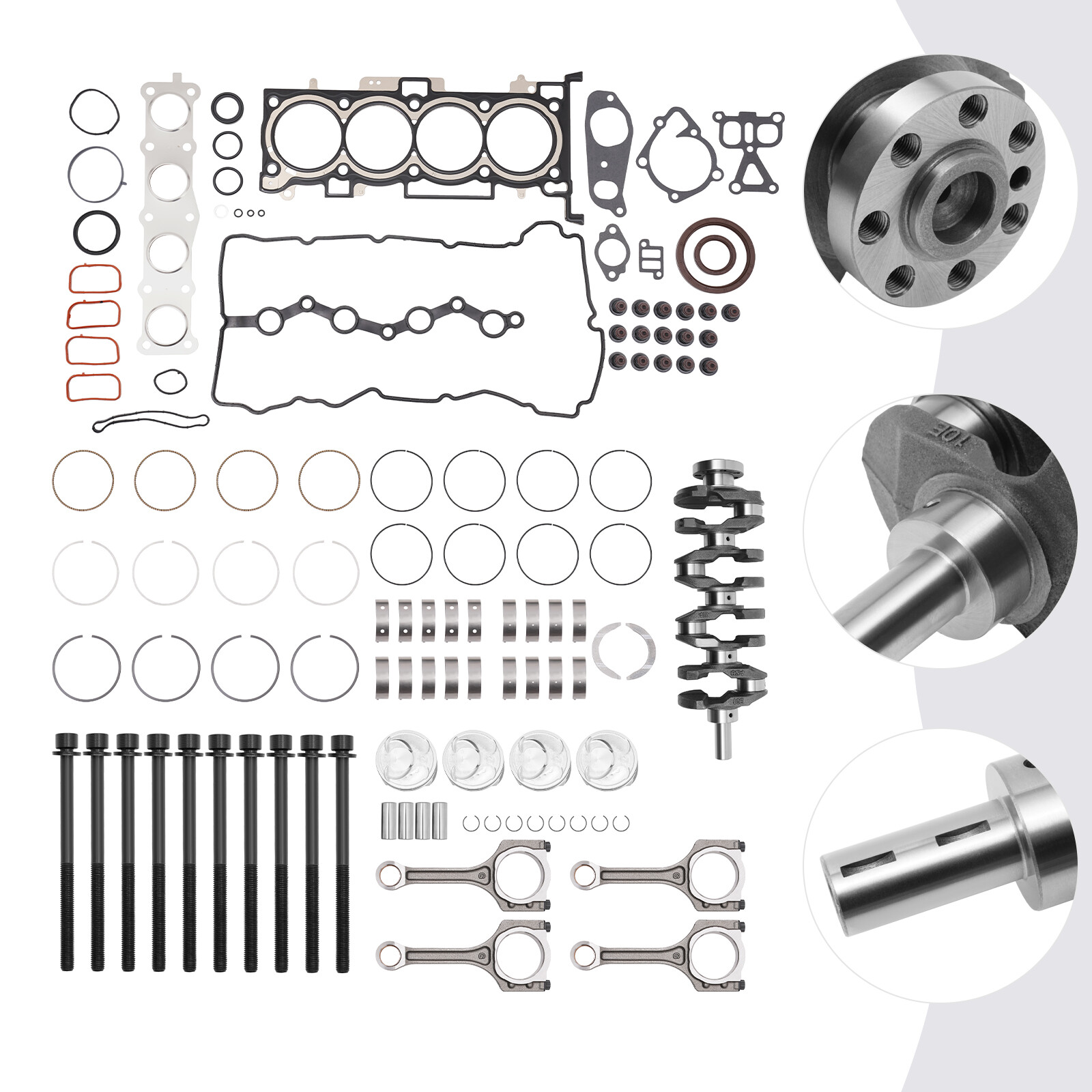 Engine Rebuild Kit Crankshaft & Pistons Gasket & Conrods for G4KJ 2.4L Hyundai