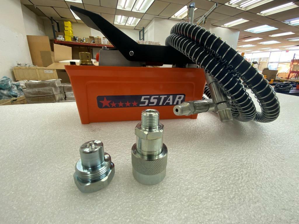 AIR FOOT PEDAL HYDRAULIC PUMP AUTO BODY FRAME MACHINES SHOP PRESS HOSE COUPLER