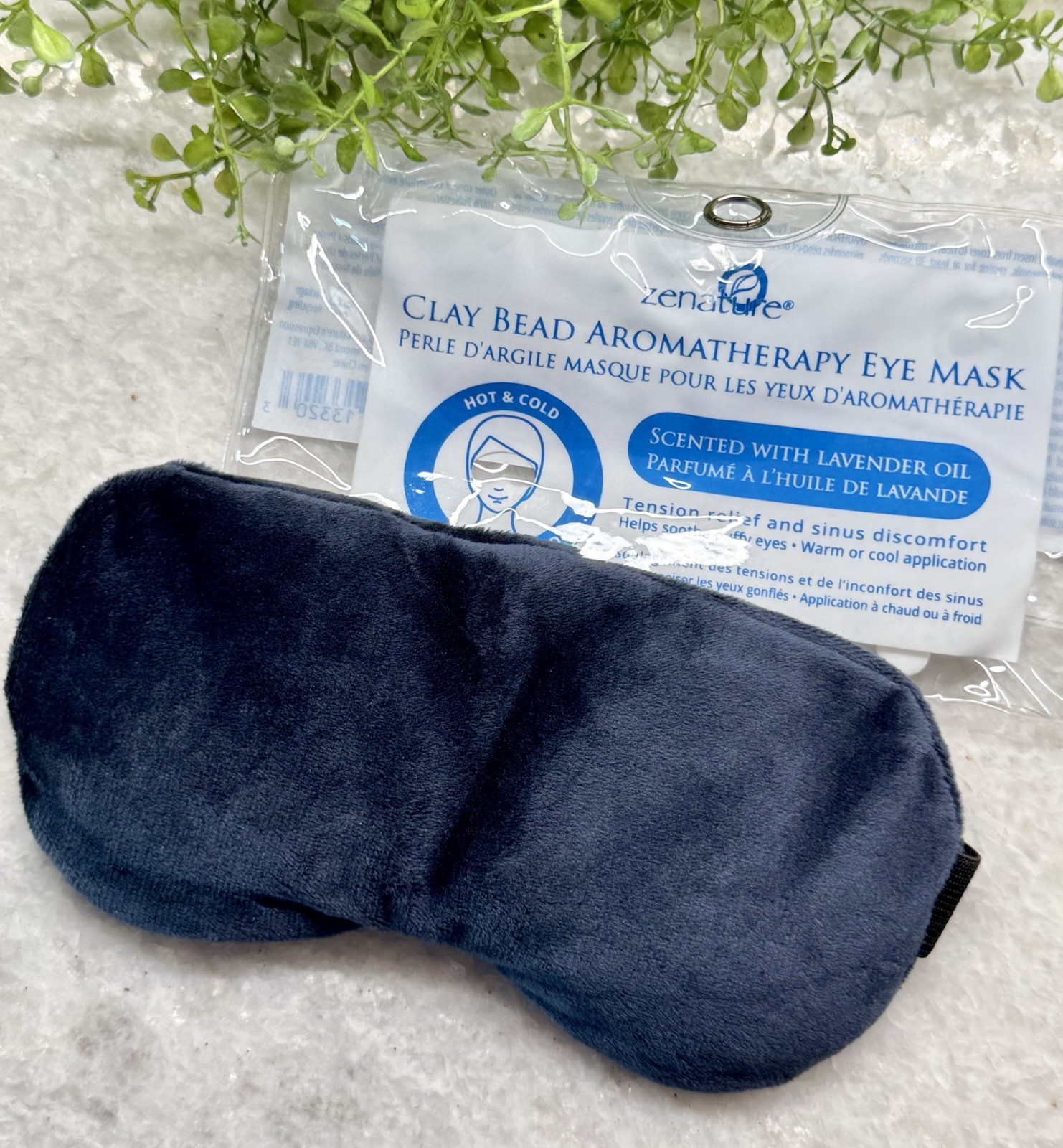 New Lavender Aromatherapy Eye Mask - Use Warm or Cool for Tension & Sinus Relief