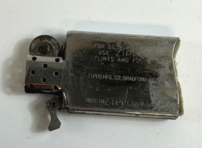 1996 Zippo Slim Pinstripe Lighter Monogrammed LBM