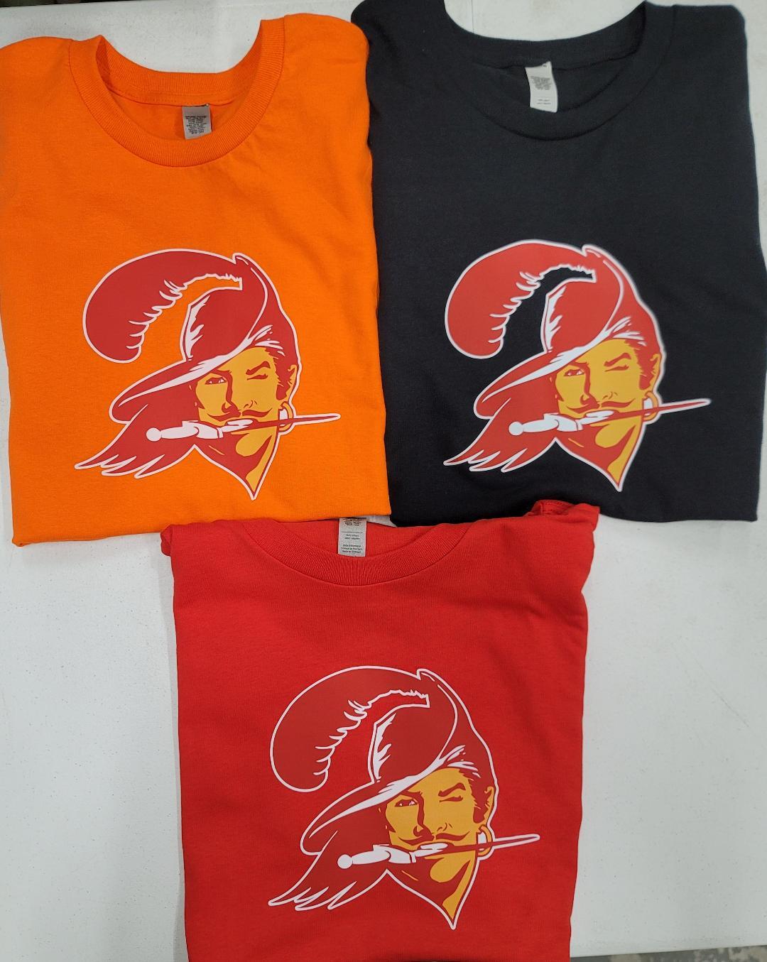 30815 TAMPA BAY BUCCANEERS Throwback ORANGE BLACK RED VINTAGE T-Shirt NEW