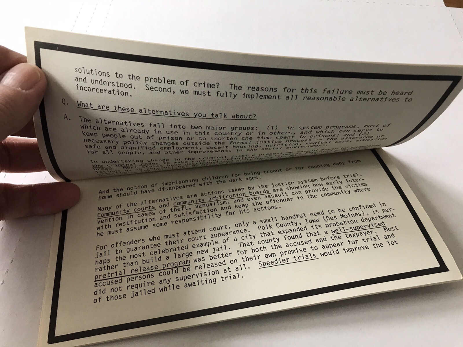 1979 UUSC Moratorium on Prison Construction Pamphlet 16 pages