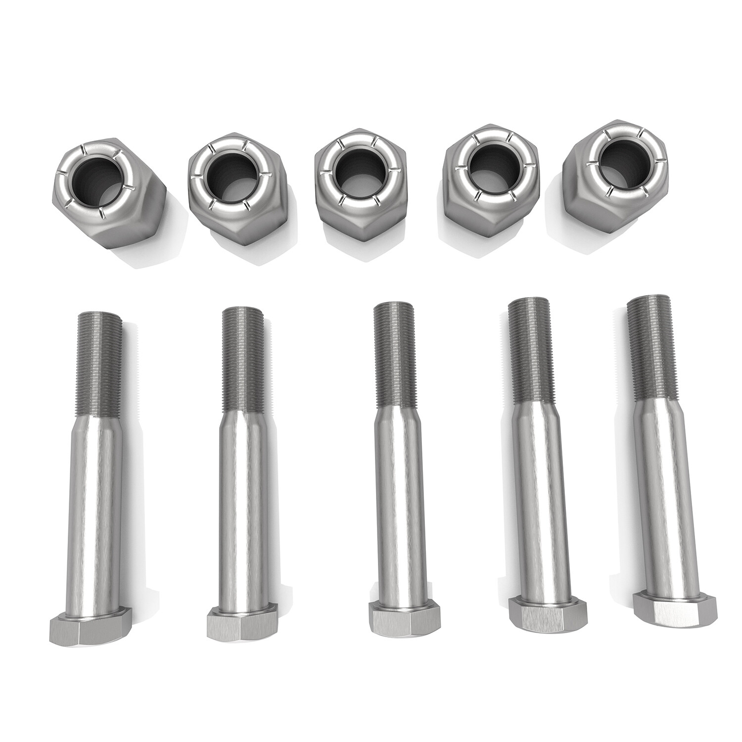 5 Pack Grade 5 Shear Bolts  1/2" x 3-1/2" with Nylock Nuts for Rotary Cutters