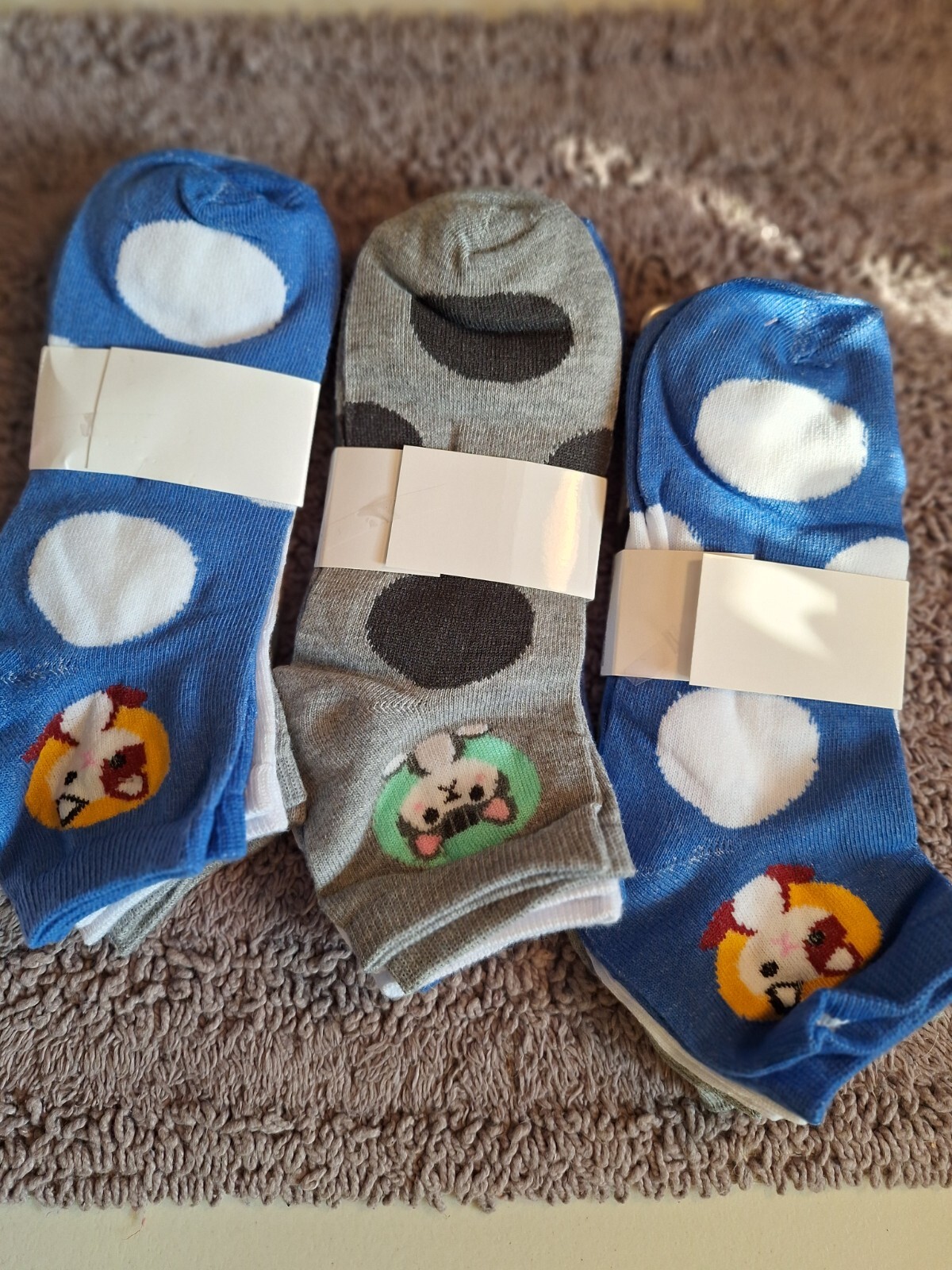 Graphic Kitty Cat Socks 9 Pairs Womans Sz 9-11 Multi Colors Ankle Cotton Spandex