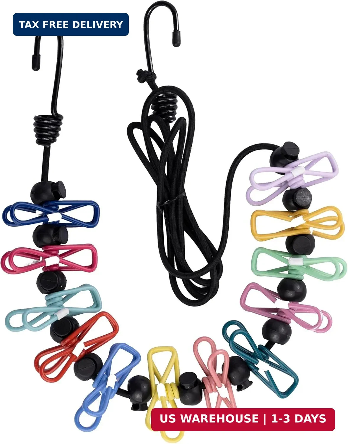 Retractable Clothesline, Portable Clothes Line for Travel with 12 Clothes Clips,