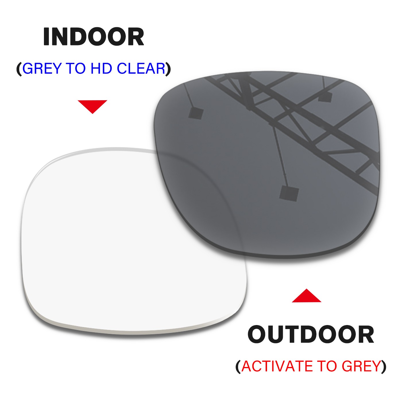 Transition Replacement Lenses for Ray-Ban RB4165 54mm Sunglasses-Clear to Grey