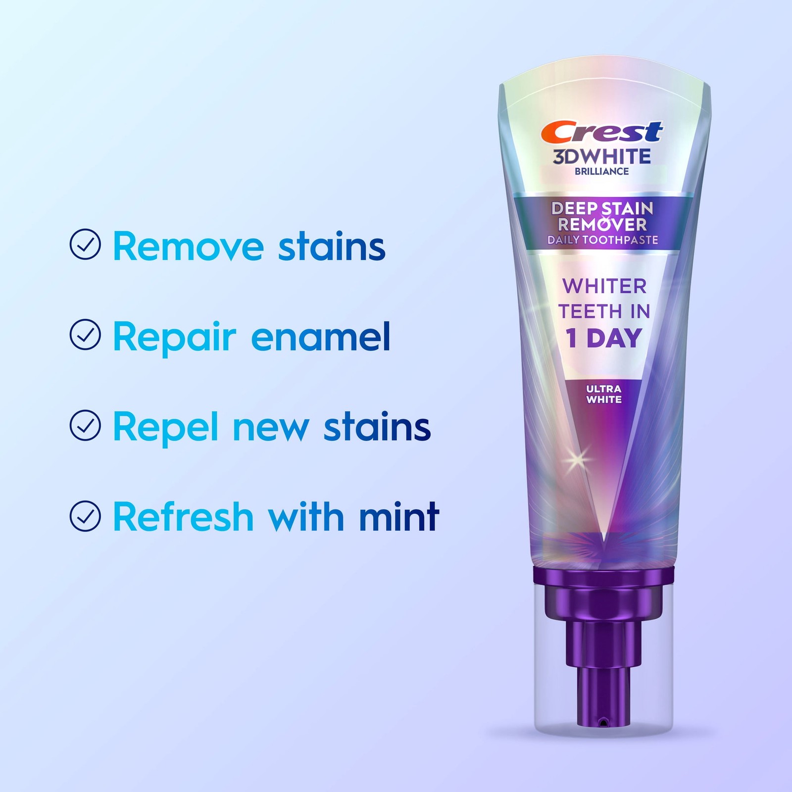 (2 pack) Crest Toothpaste 3DWhite Deep Stain Remover Ultra White - 3.1oz/2pk