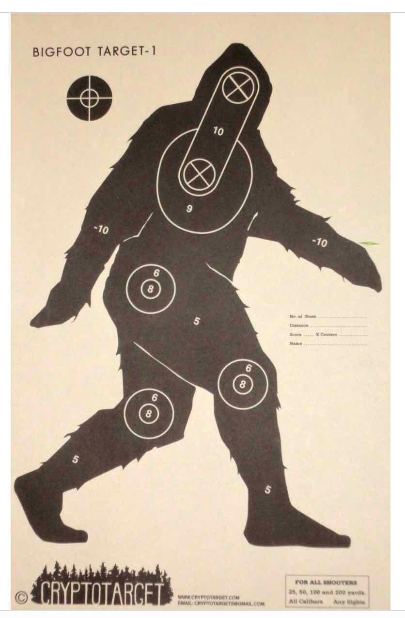 Bigfoot / Sasquatch Paper Shooting Target