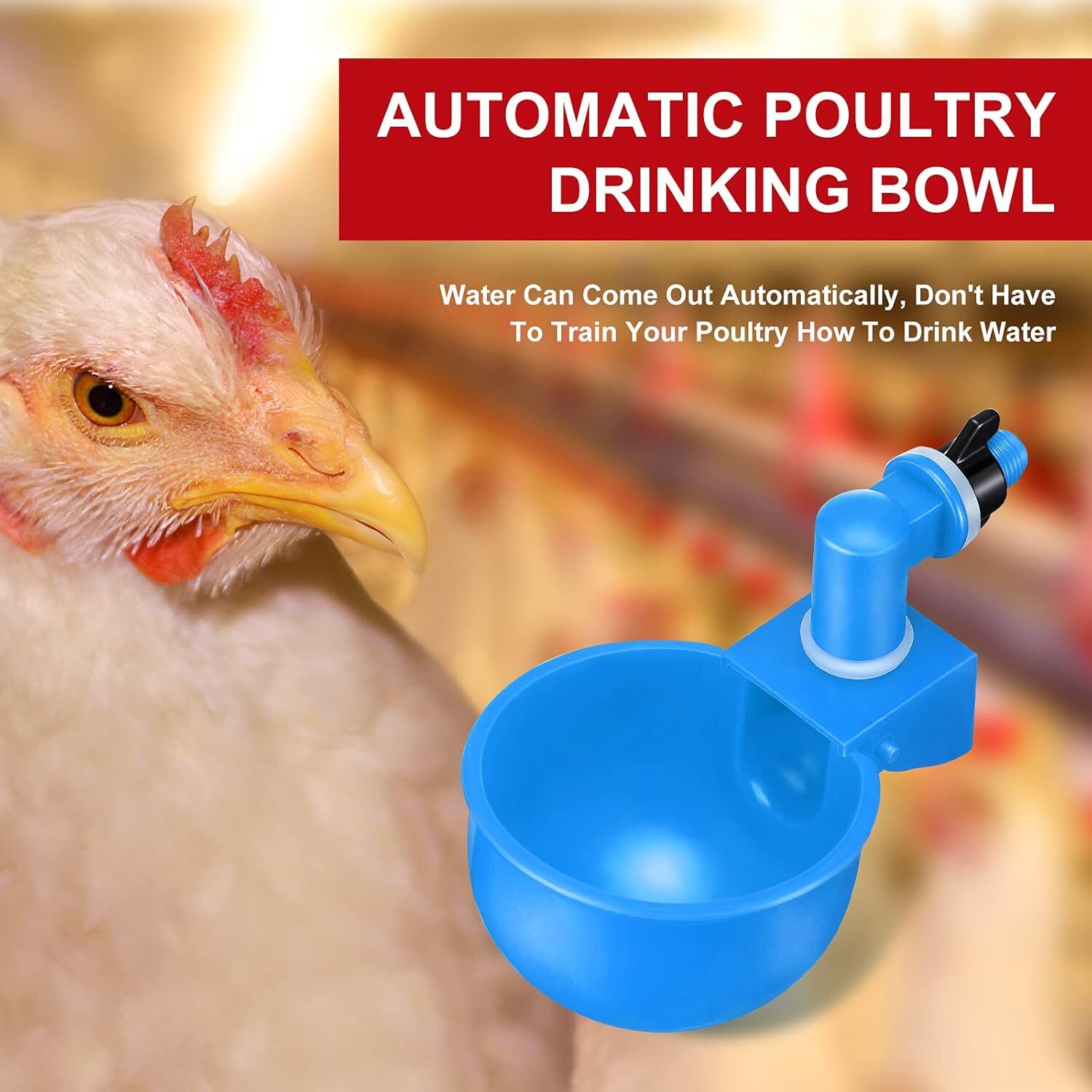 12Pcs Automatic Water Cups Poultry Drinker Waterer Chicken Duck Quail Drinking