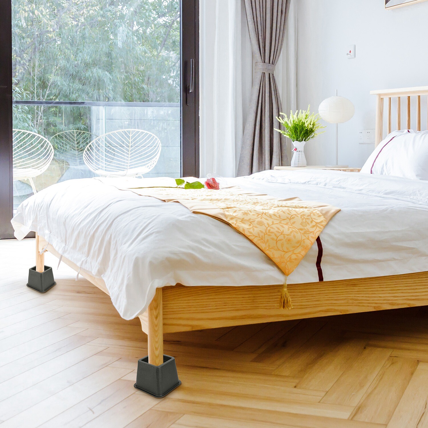 8Pcs Bed Risers Furniture Risers Heavy Duty Bed Sofa Table Chair Lifts Stackable