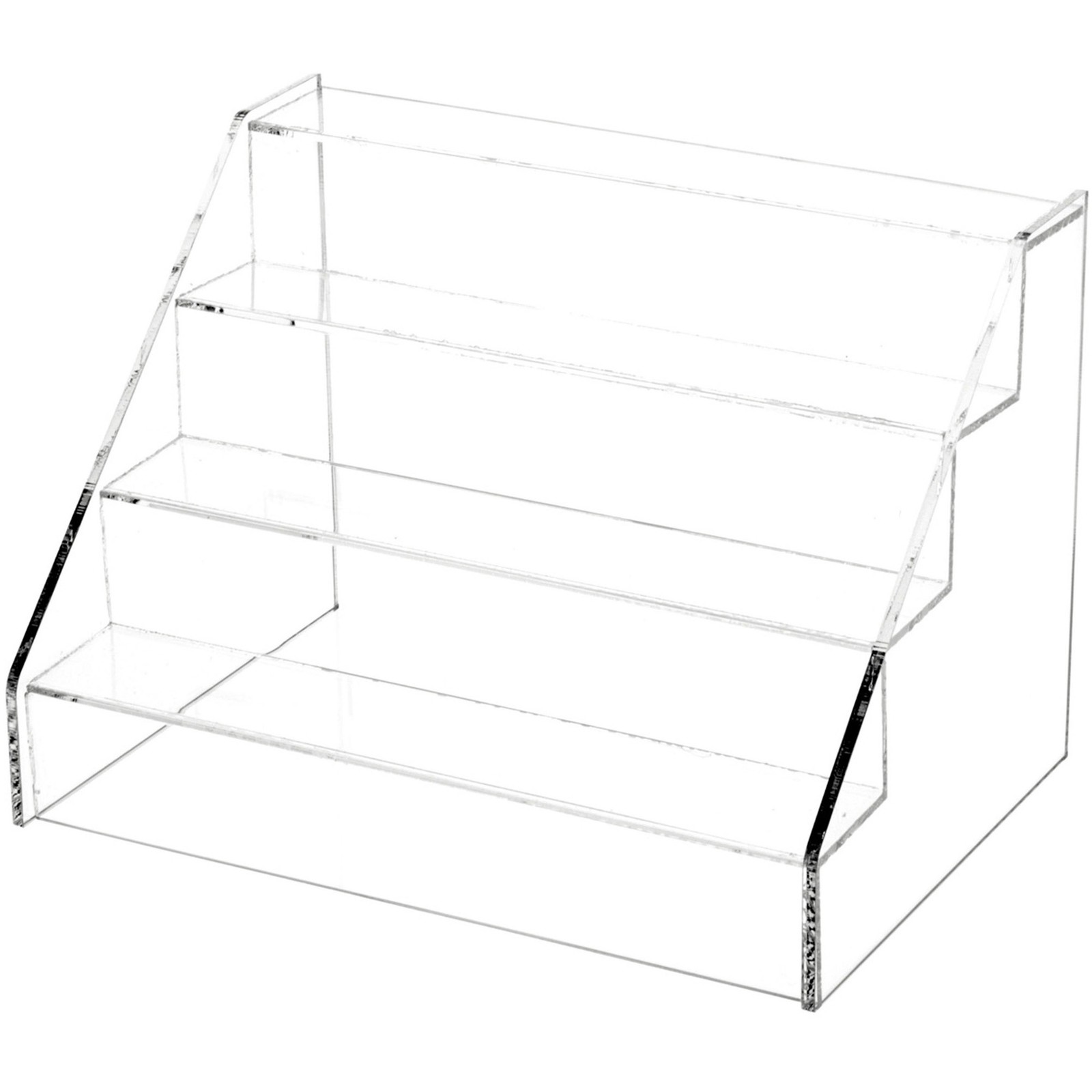 Plymor Acrylic 4-Step Open Front Display Stairs, 10.5" W x 7.25" D x 7.25" H