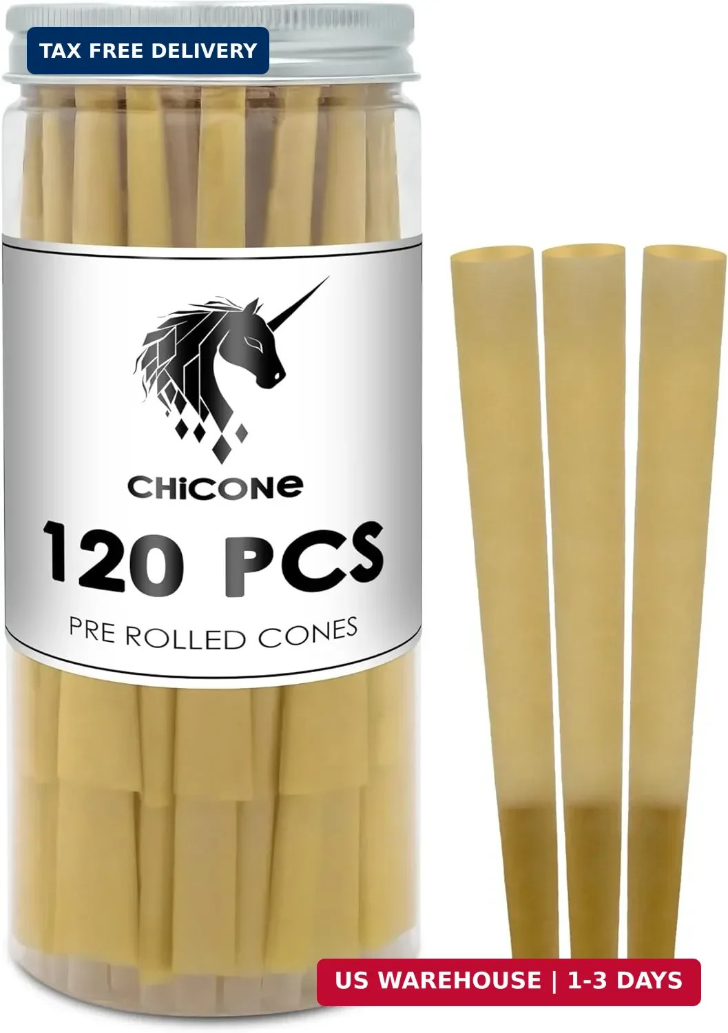 King Size Rolling Papers | Pre Rolled Cones | 120 Pack | Slow Burning...
