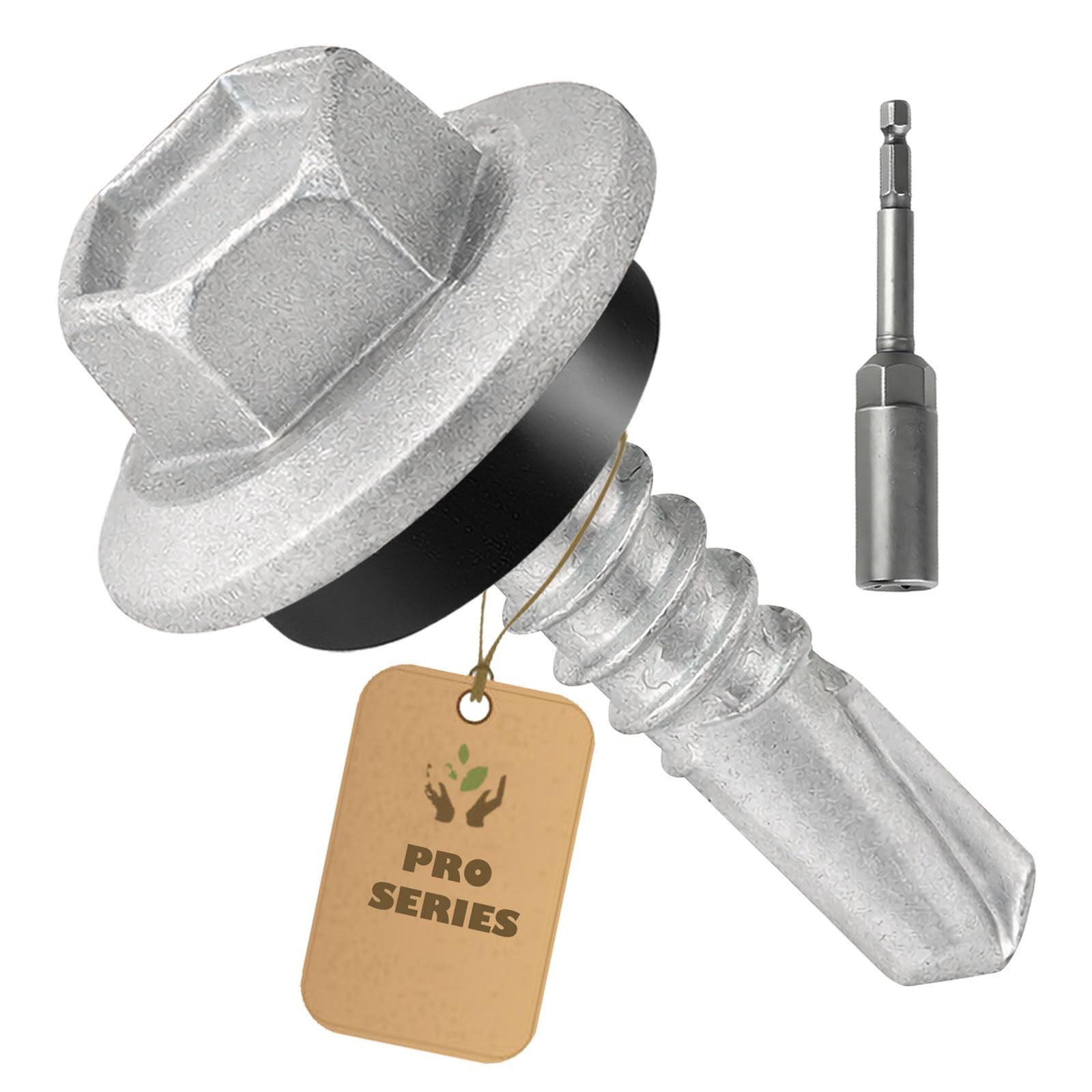 250PCS #10 X 3/4” Roofing Screws, Self-Drilling, Hex Head with Leak-Proof