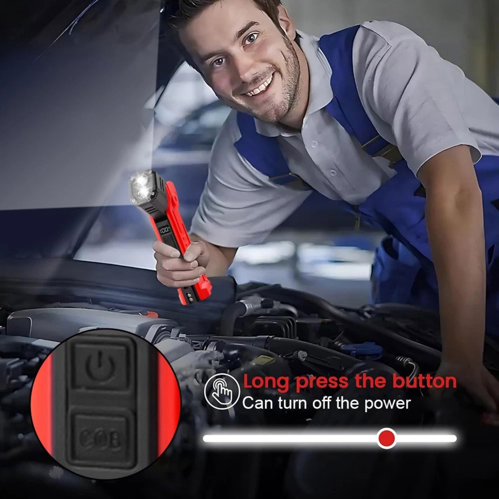 Rechargeable Magnetic LED Work Light 600LM Waterproof Flashlight Lamp Tool
