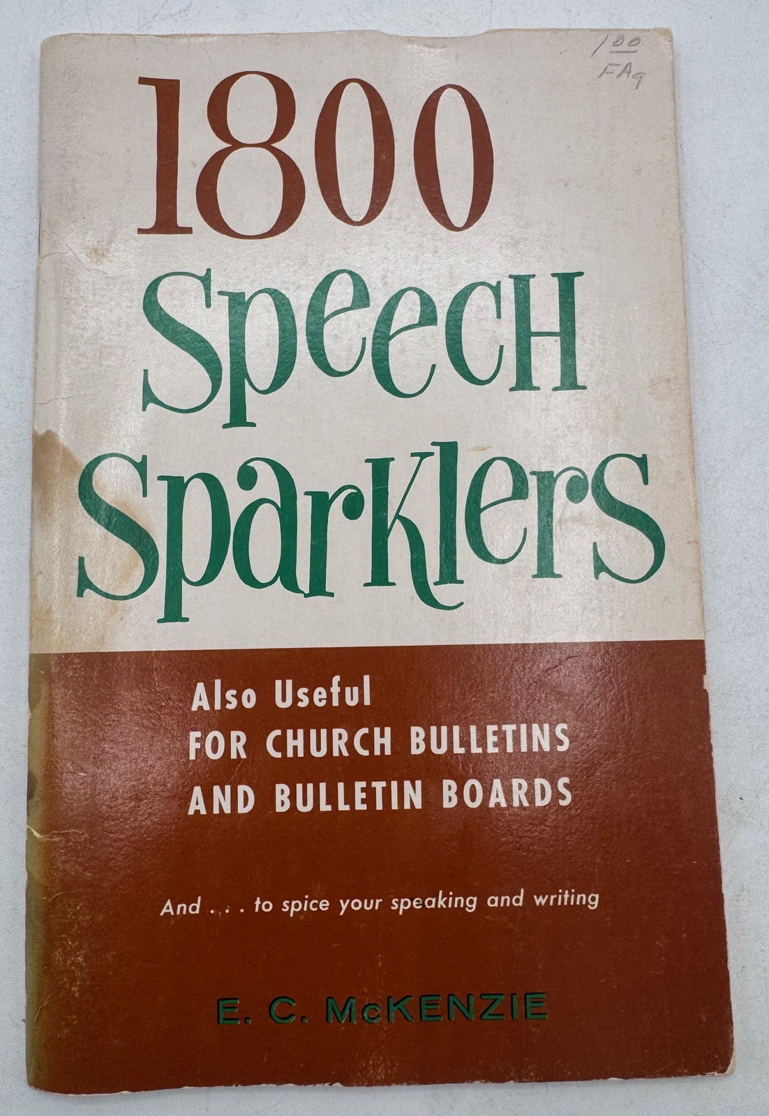 1800 Speech Sparklers PB 1968 E.C. McKenzie Church Bulletin Speaking Quote Humor
