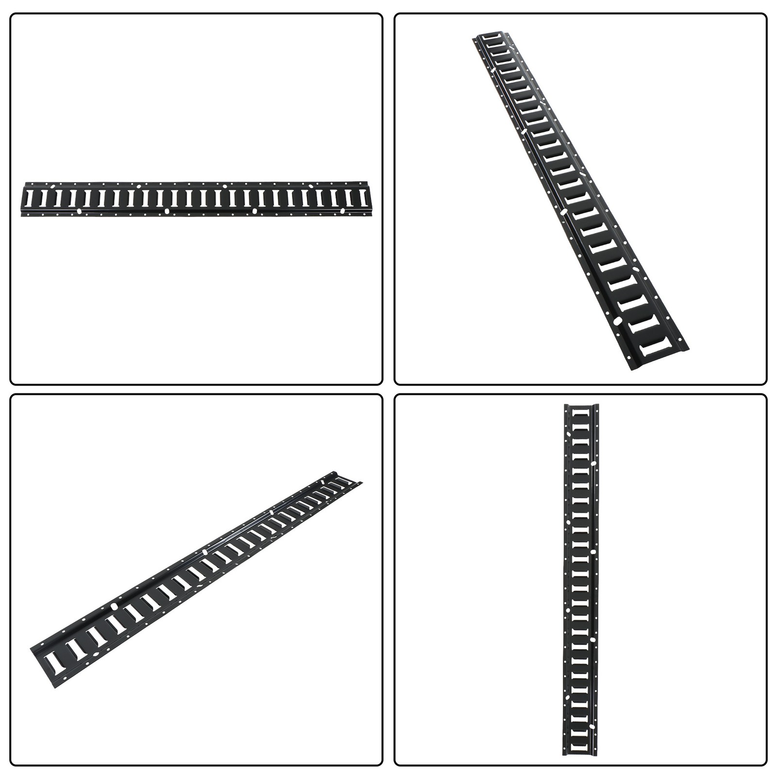 Universal 4' E-Track Tie Down System 24PC Kit Durable Carbon Steel Black