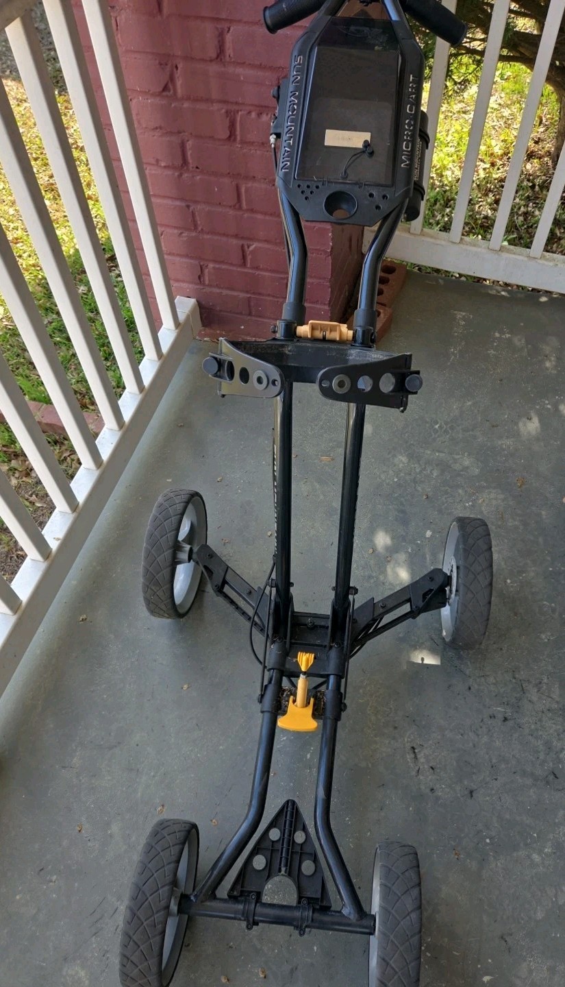 Sun Mountain Micro Cart 4-Wheel Collapsible Golf Bag Push Pull Cart