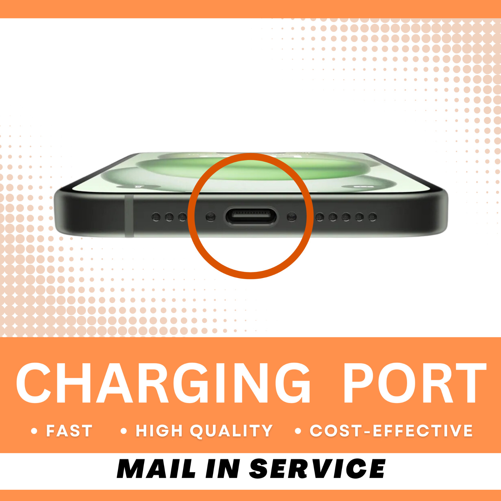 iPhone 15 Series Charging Port Repair Service Mail-in High Quality FAST