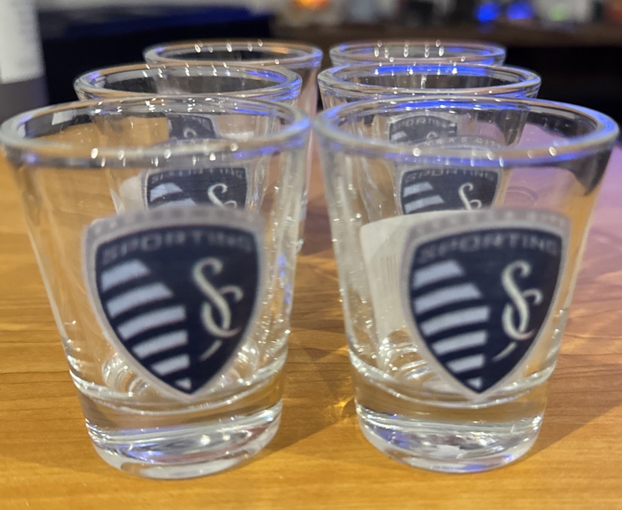6 Sporting Kansas City  Shot Glasses New.