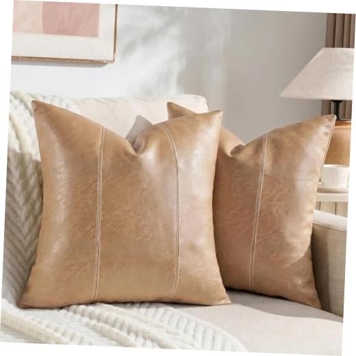 Fancy Homi 26x26 Pillow Covers Set of 2, Euro Pillow 26" x 26" (Pack of 2) Tan