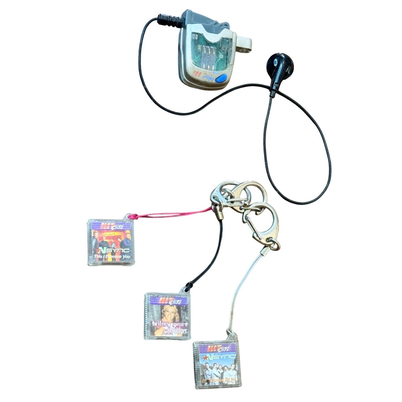 Vtg Hitclips Portable Music Player Keychain Media Cart Nsync Britney Spears Y2K
