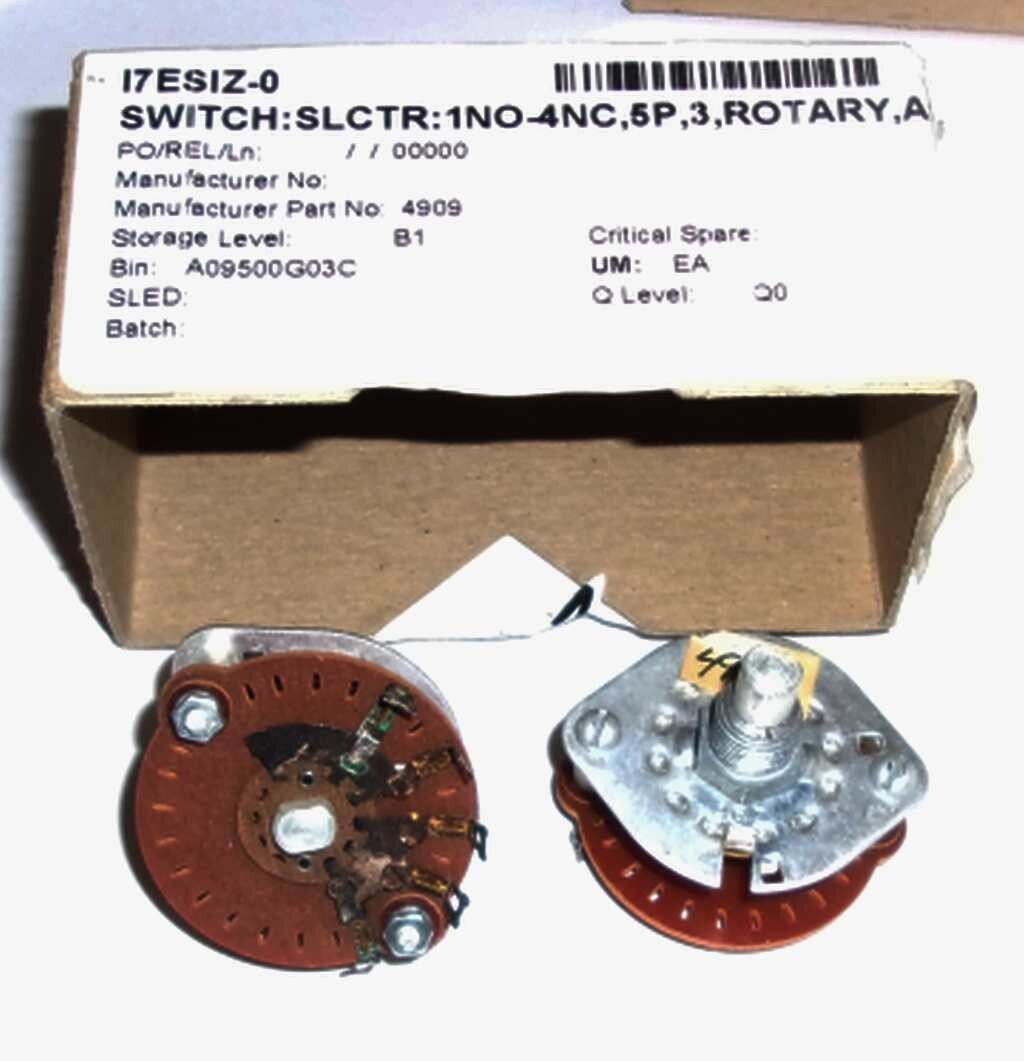 ROTARY SWITCH SLCTR:1NO-4NC, 5P,3, ASSEMBLY- 2 PIECES