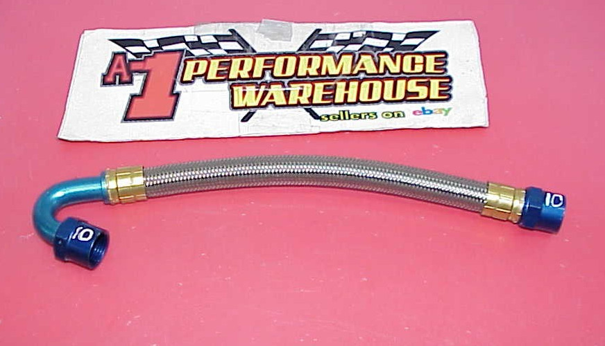 BMRS 11" Stainless Steel Braided Hose with -10 AN 150° & Straight Fittings R92