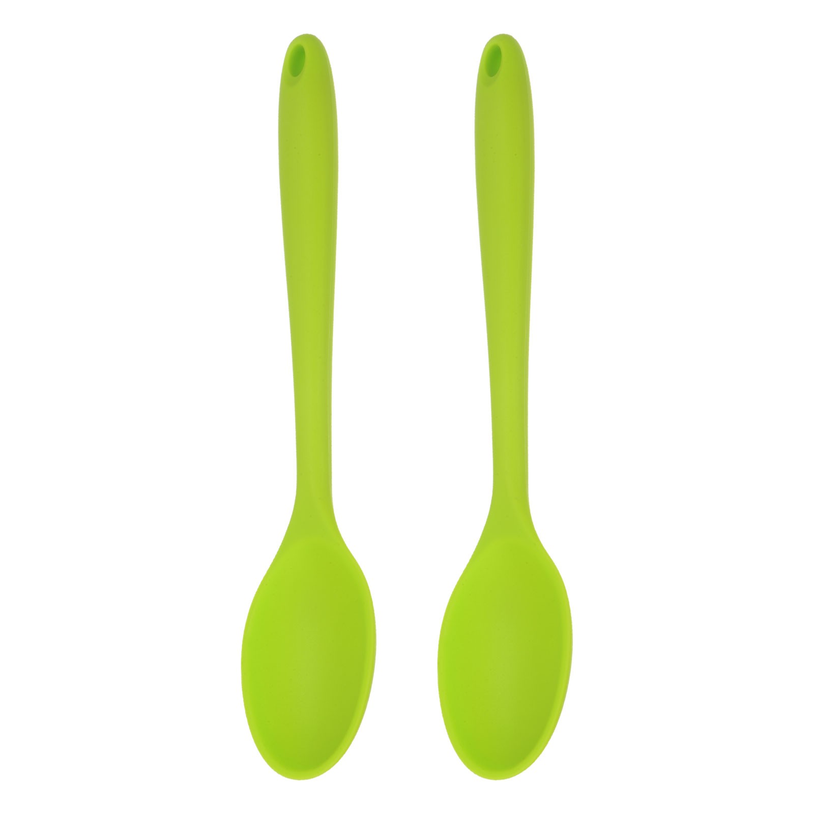 2Pcs Silicone Spoons Heat Resistant Cooking Utensil Mixing Spoon, Light Green