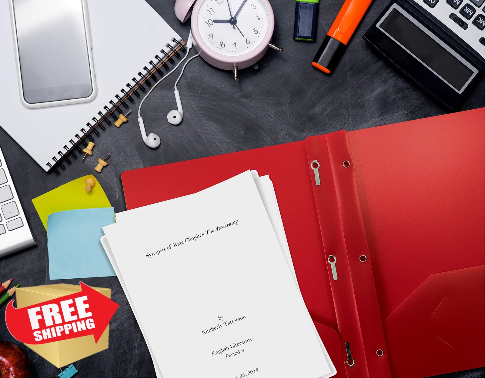 Better Office Products Red Plastic Folders 24pk