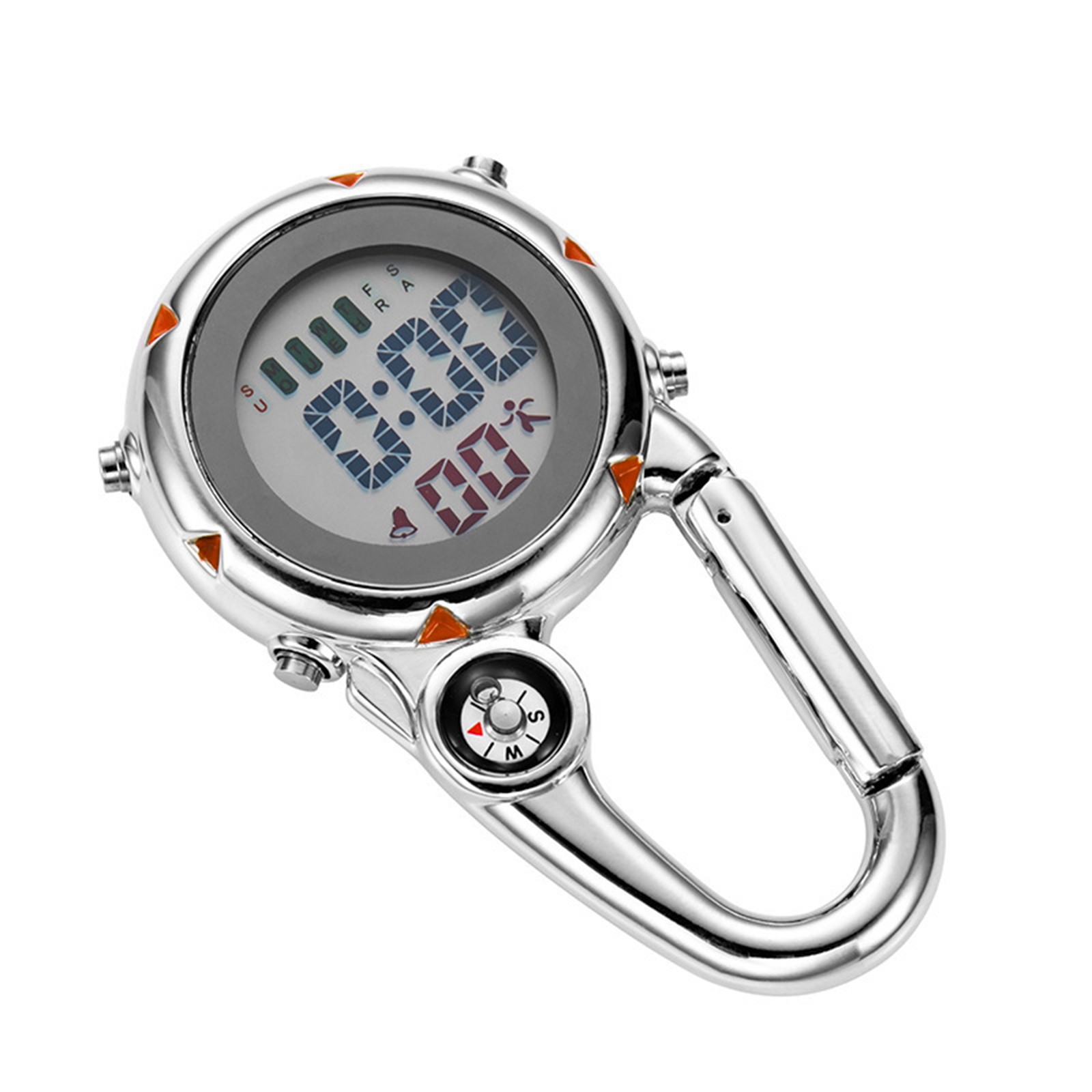Luminous Backpack Clip On Band Carabiner Digital Sport Fob Hiking Digital Watch#