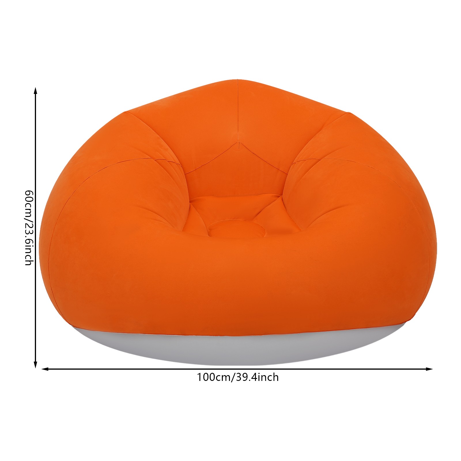 6 Pcs Inflatable Chairs Inflatable Sofa, Portable Inflatable Couch Orange