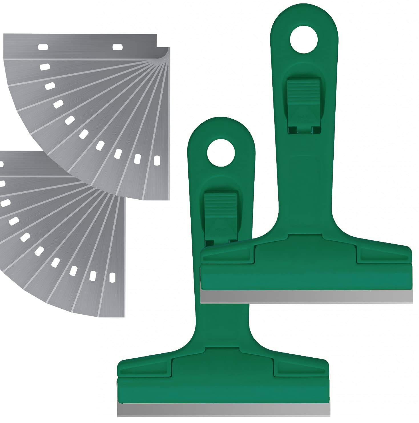 2pack 5.5 inches Industry Glass Scraper Scraping Hand Tool, T Shape Green